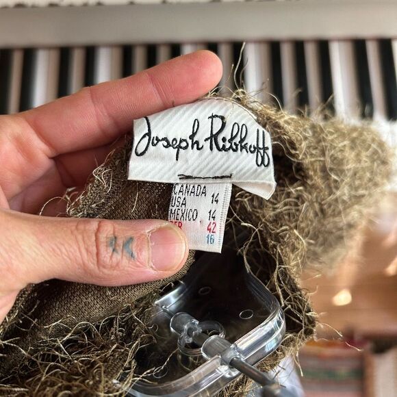 Joseph Ribkoff Textured Brown Sweater Vest Jacket Set 14 - Picture 12 of 16